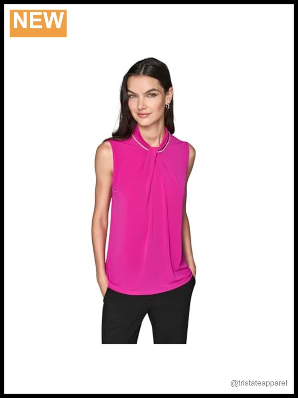 Karl Lagerfeld Sleeveless Novelty Blouse 95% Polyester 5% Spandex